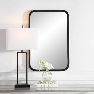 Matte Black Rectangular Mirror