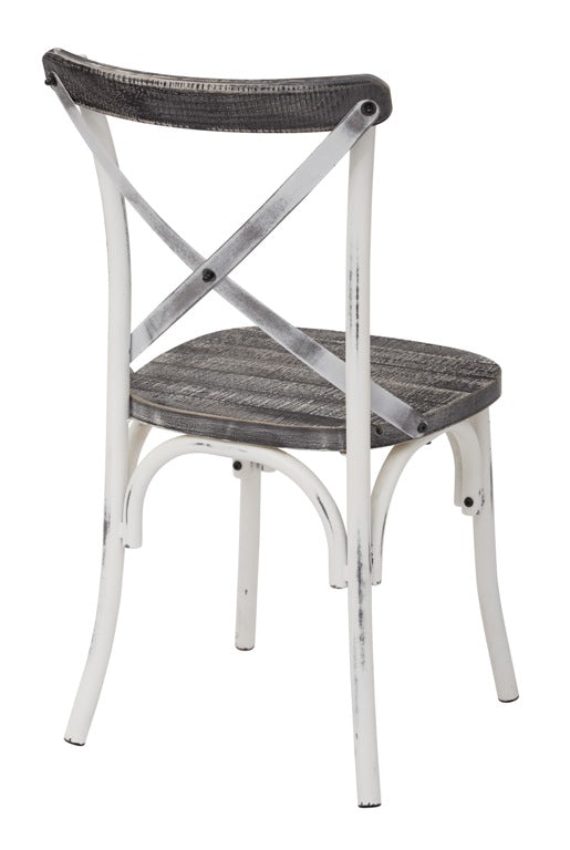 Somerset X-Back Antique White Metal Chair - taylor ray decor